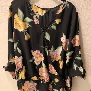Floral cross blouse